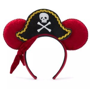 Disney Black and Red Pirate Mouse Ears Headband